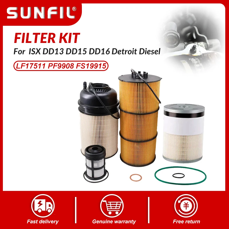 

Fuel Water Separator FS19915 PF9908 LF17511 Oil and Fuel Filter Kit for Detroit Diesel Freightliner Cascadia Western Star Merced