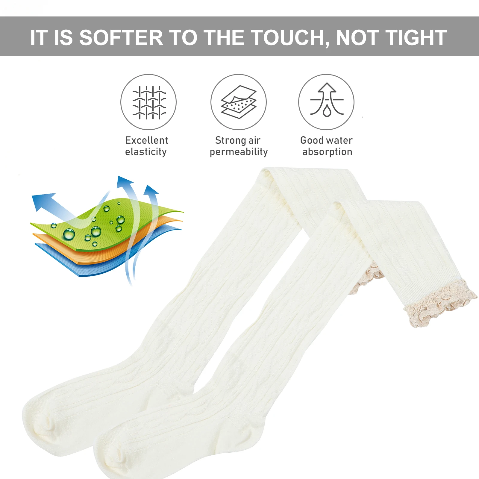 1 Pair 4 Colors Over Knee Socks Gilr Knee High Socks Cotton Non-Slip Sweat-Absorbing Deodorant Thigh Overknee Long Socks