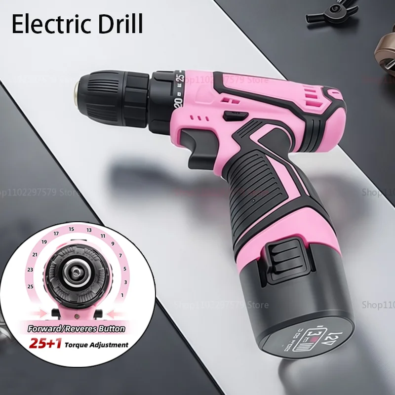 전기 드릴 12V 무선 드릴 전동 드라이버 미니 무선 파워 드라이버 리튬이온 배터리 다기능 전기 드릴
