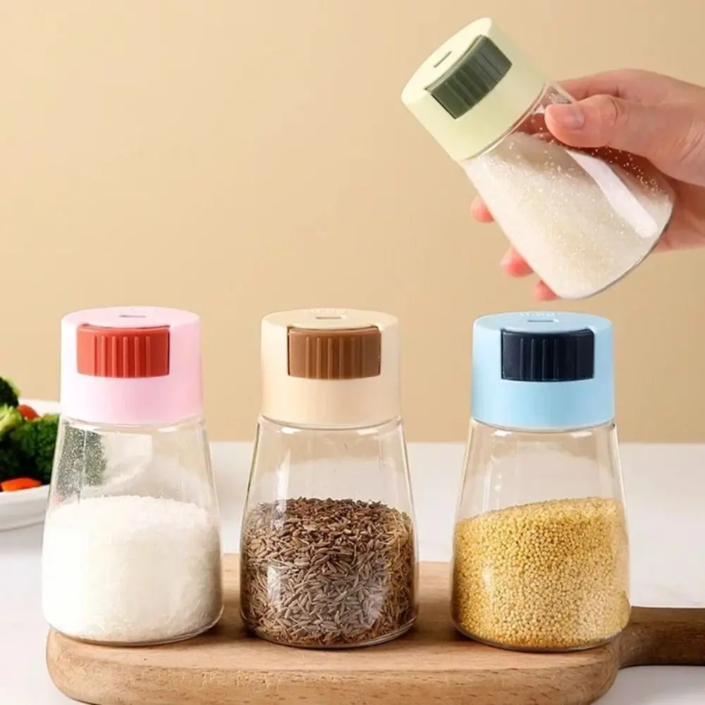 Portable Quantitative Seasoning Bottle Transparent Dustproof Spice Jars Press-type Seasoning Box Kitchen Gadget