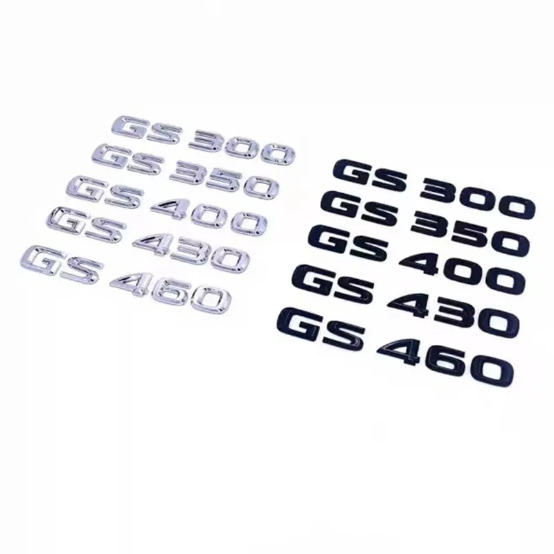 

Car ABS Rear Trunk Words Letters Logo Badge Emblem Decals Sticker For Lexus GS GS200t GS250 GS300 GS350 GS400 GS450h GS450 GS460