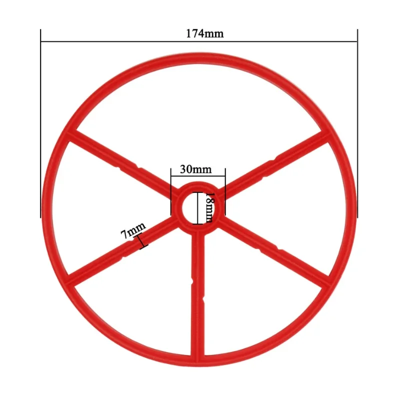 OD174mm 5-Spoke Spider Gasket for Sand Filter Multiport Valve Pool Spa Distributor Red Rubber Spacer Washer Replacement