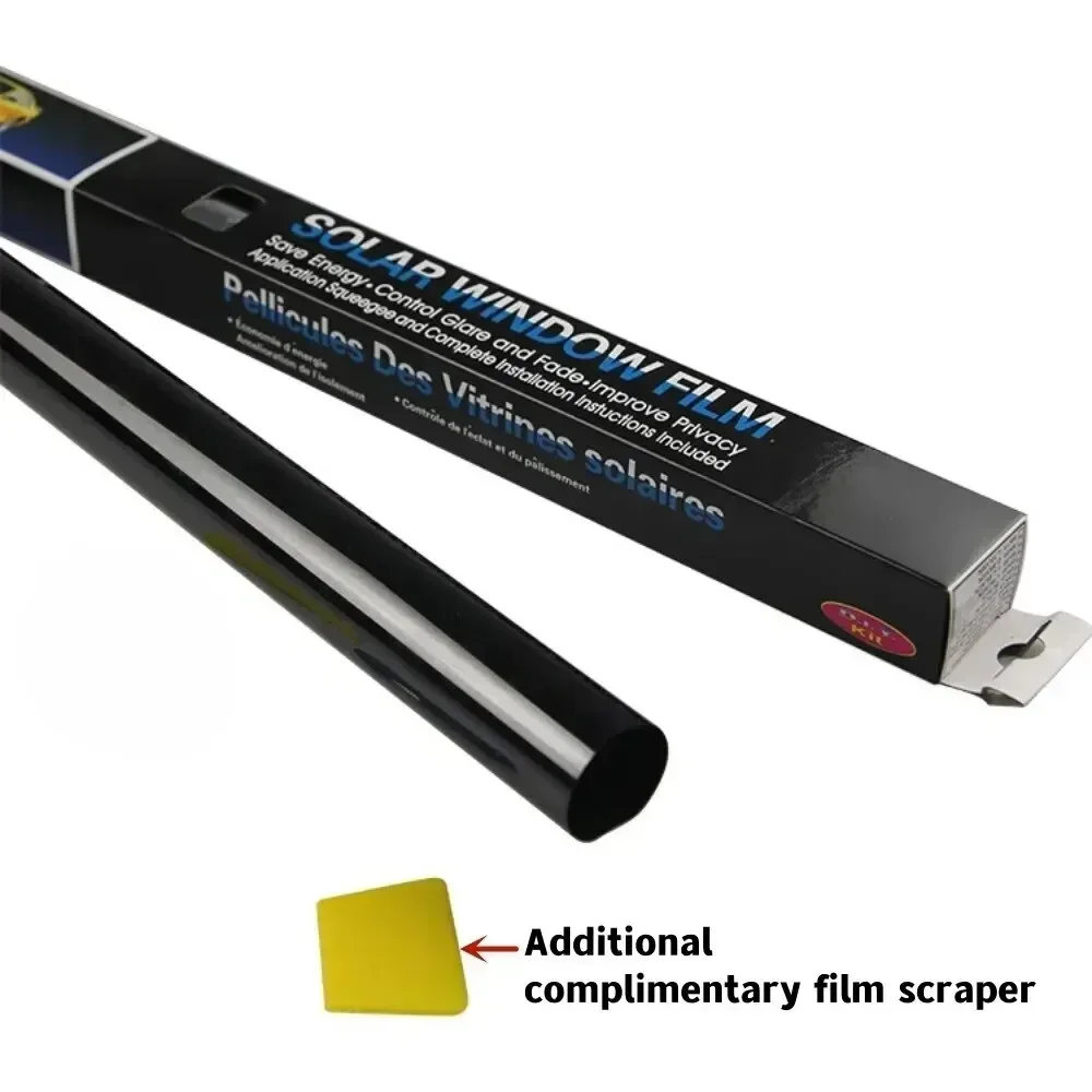 Feuilles de fenêtre de voiture noires VLT 3M x 50CM, Film teinté pour vitres de maison, Films autocollants de protection solaire UV, boîte en coton perlé PAC