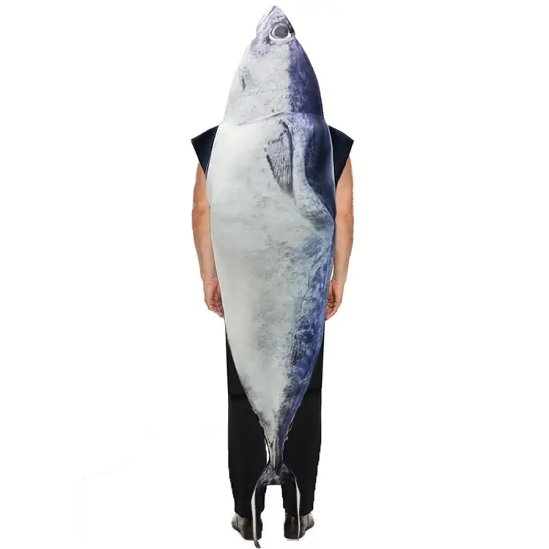 Costume de cosplay animal de poisson pour hommes, combinaison adulte, tenues de fête de carnaval, olympiques de scène de pêche drôles, déguisement imbibé, vêtements fantaisie