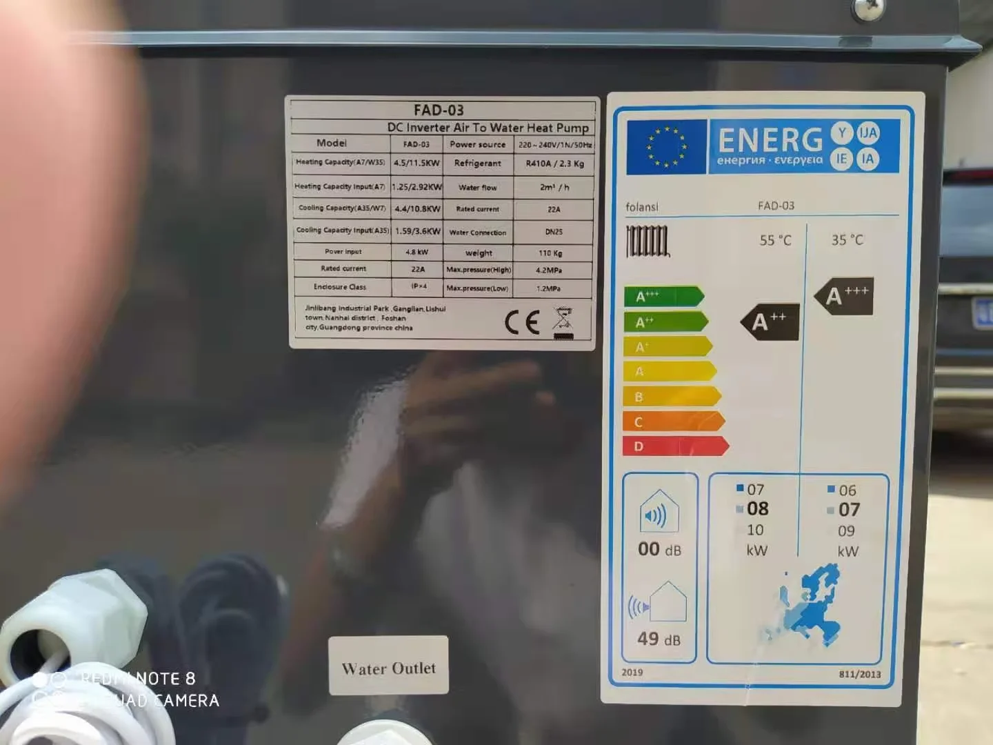 ปั๊มความร้อนแบบอินเวอร์เตอร์ DC 13.9 กิโลวัตต์ สำหรับทำความร้อนและความเย็น แบบโมโนบล็อก ใช้พลังงานจากอากาศ