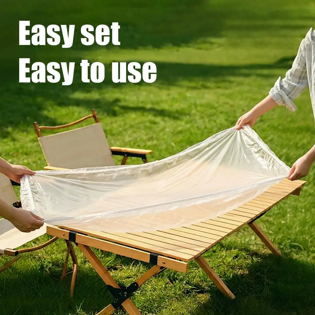 10 Stück wasserdichte Einweg-Tischdecke mit elastischem Rand, Tischdecke für Picknick, Camping, Outdoor-Partyzubehör – Detail 11