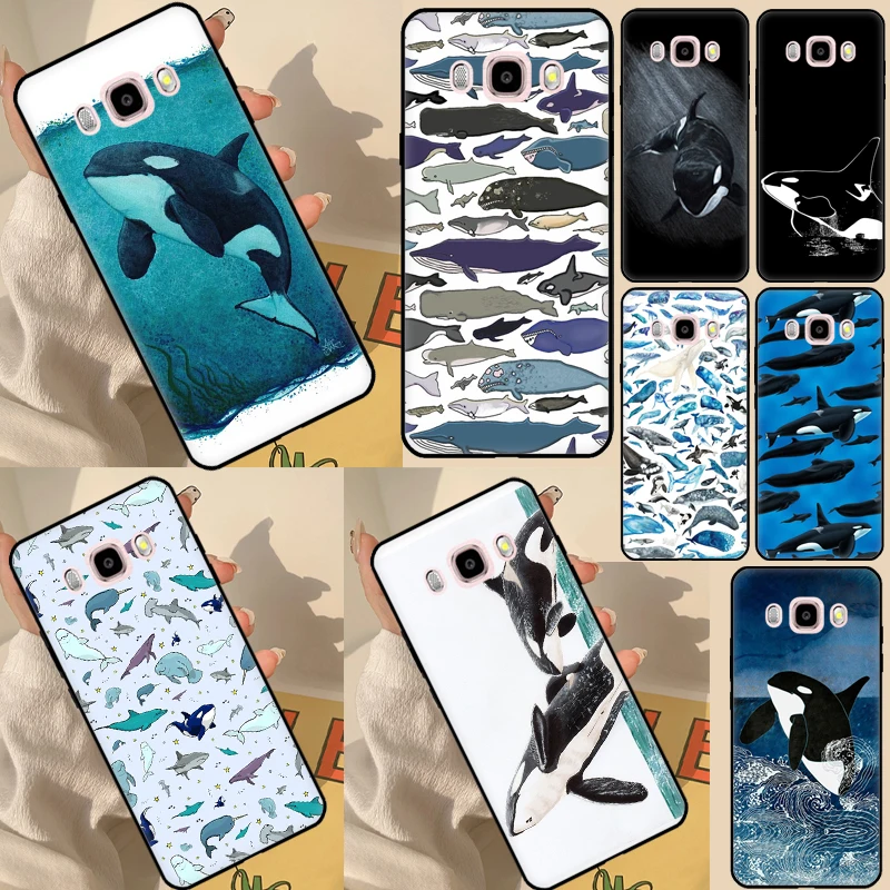 Cute Blue Killer Whale Case For Samsung Galaxy A3 A5 J1 2016 J3 J5 J7 2017 A6 A7 A8 A9 J8 J4 J6 Plus 2018 Cover