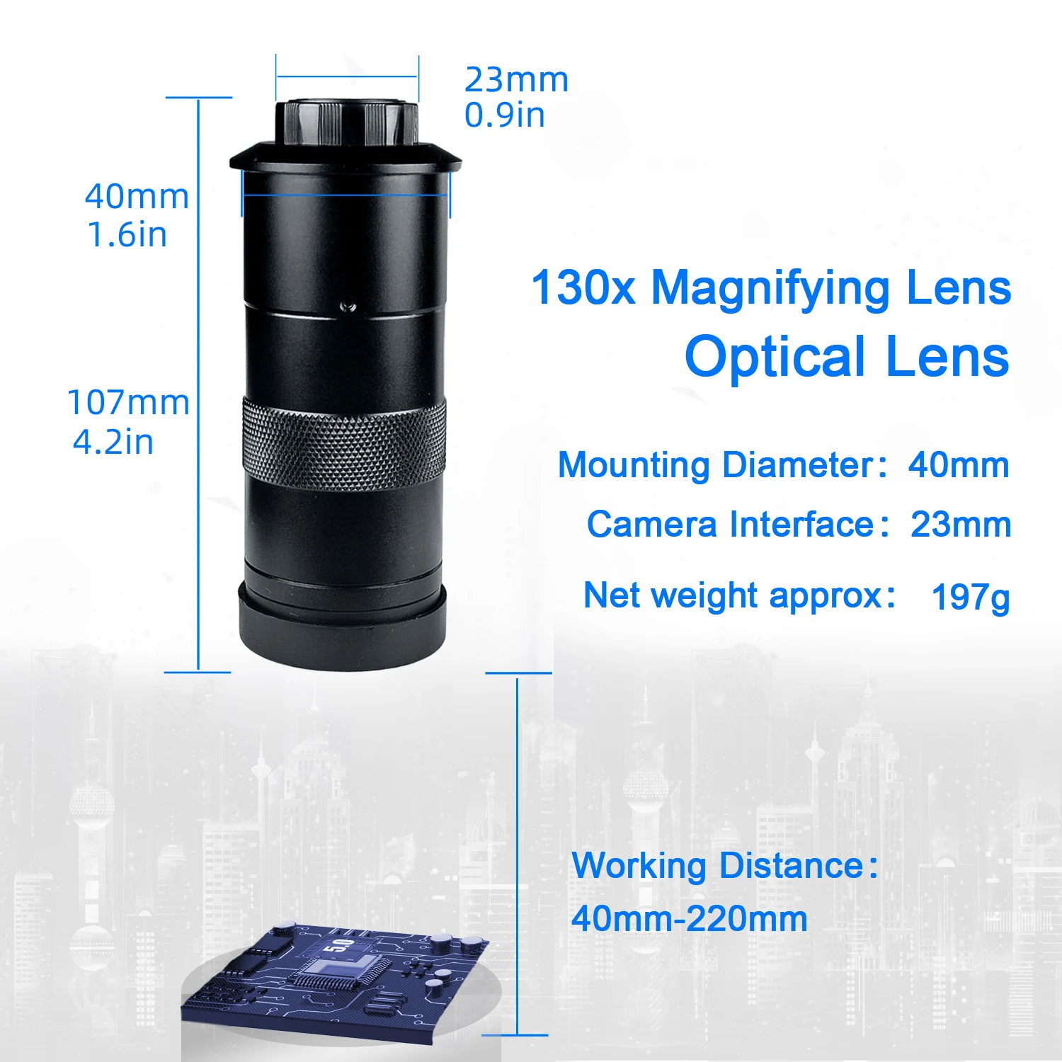 YIZHAN 1080P Digital Electronic Microscope For Soldering, 13MP VGA HDMI Video Microscope, 130X C-Mount Lens, Stable Bracket
