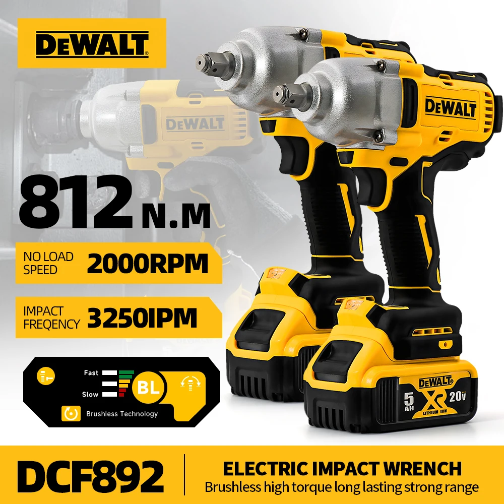 

Dewalt DCF892 20V Brushless Electric Impact Wrench 1/2 Inch Three-speed Torque Adjustment LED Light Upgraded Version of DCF894