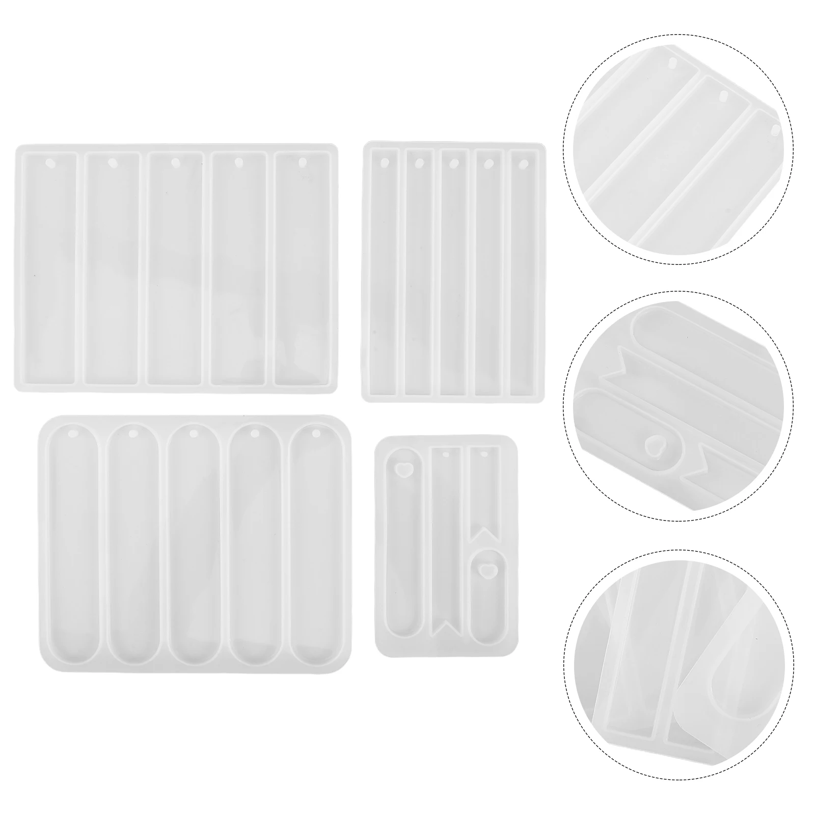 

4pcs Bookmark Pendant Kit Easy Demolding Durable Diy Crafts Home Decoration Epoxy Casting All Skill Levels Silicone For Casting