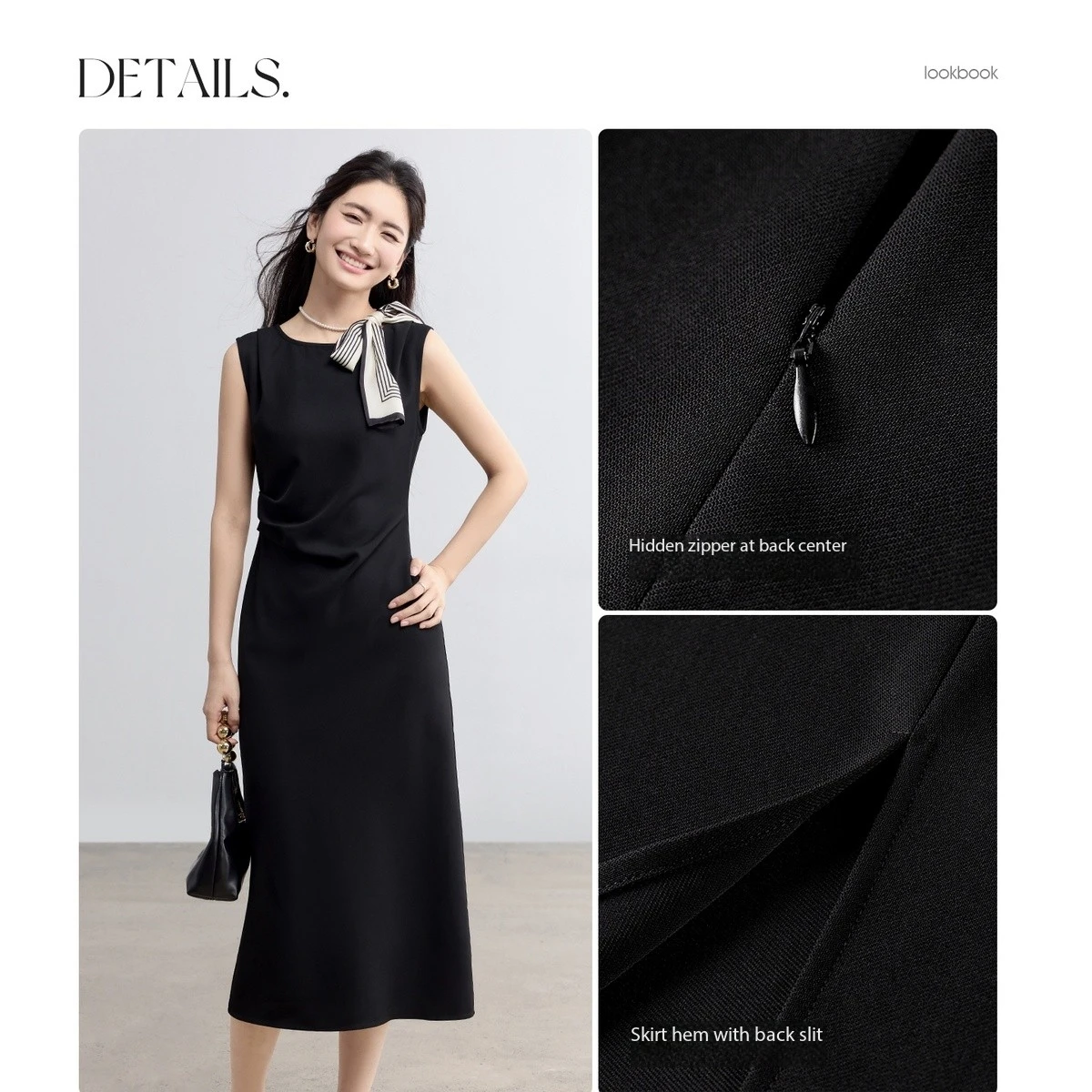 SENTUBILA Women Summer Sleeveless Dress 2025 New Collection Pleated Black Vest Dresses Simple Elegant Women's Clothing Q52LP8653