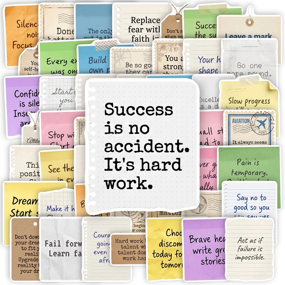 10/30/50pcs Retro Motivational Quotes Stickers Inspirational Saying Positive Words Decals DIY Diary Stationery Journaling
