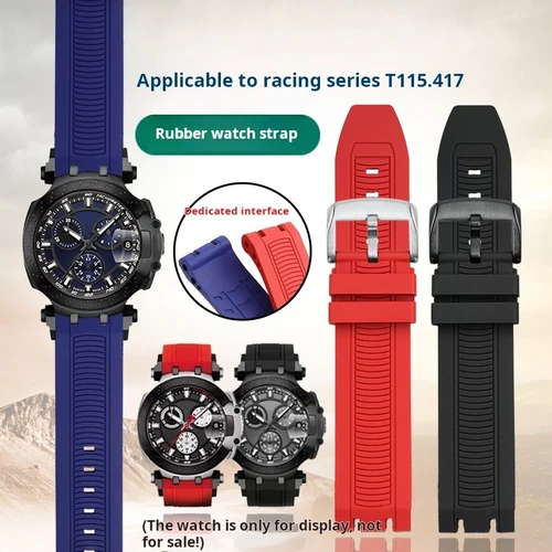 Correa de goma para reloj Tissot t-sport Racing T115.417 Moto GP, pulsera de silicona para hombre, serie deportiva, T115417, T115