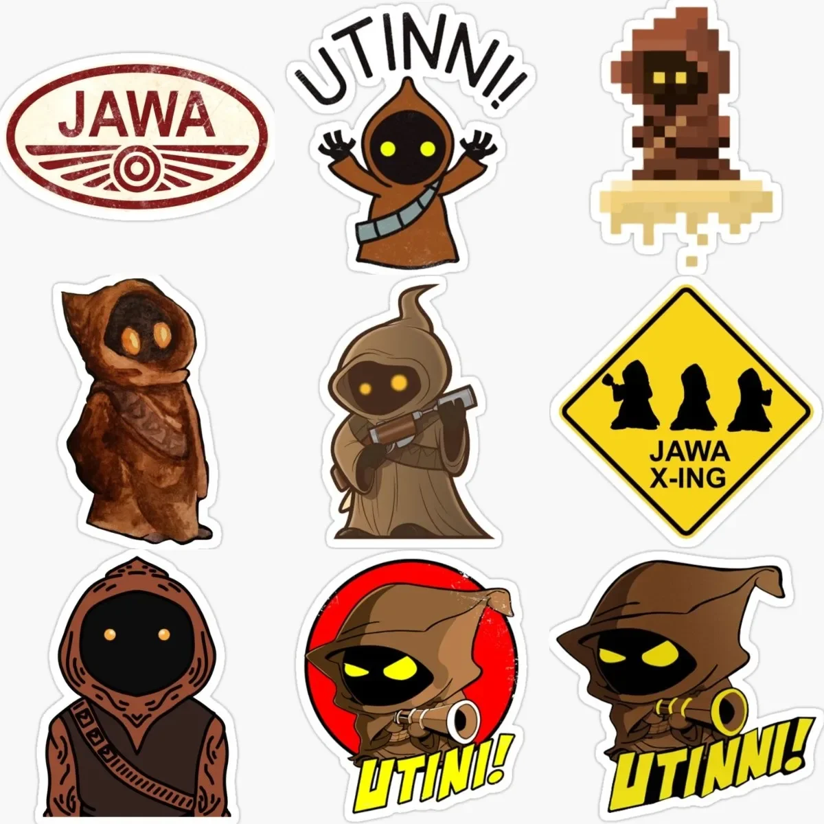 

JAWA Utini Creative Catoon Stickers Camper Van Wall Room Truck Window Cat Bicycle Table Motorcycle Off-road Racing Helmet Decal