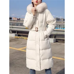 Botvotee Parkas for Women Fall Winter 2023 New Fashion Long Sleeve Thicken Warm Jackets Chic Fur Collar Solid Loose Long Coats