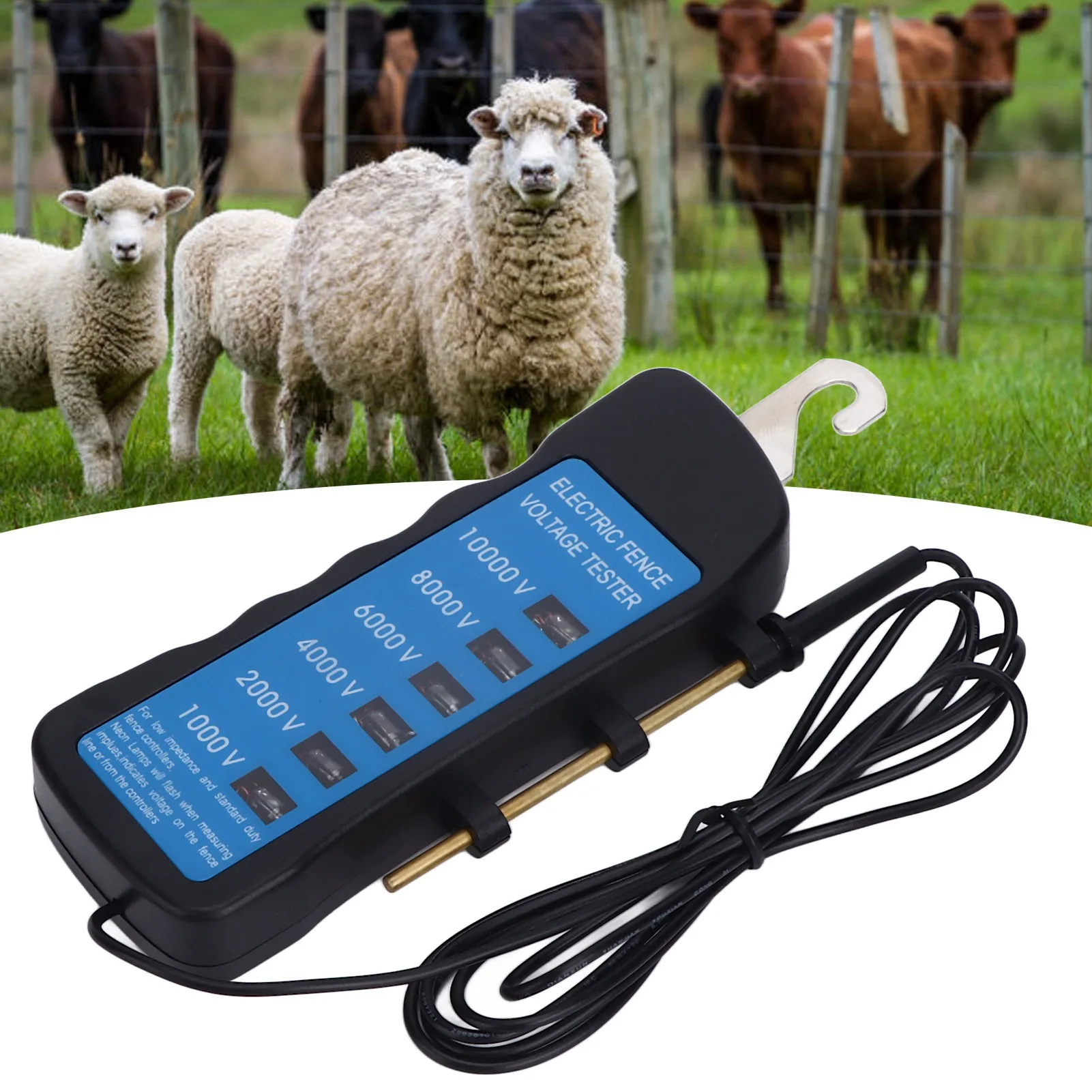 MLD-001 10000V Voltage Electric Fence Tester Bird Chicken Drinker Cup Electric Fence Tester Farm Electronic Fence Fault Finder