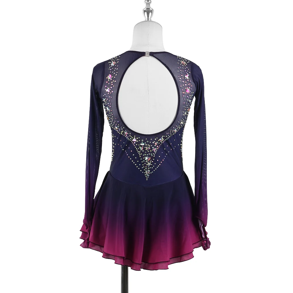 Zagitova Figure Skating Dress For Women Girls Ice Skating Skirt Performance Competition Gradient Purple Gradient Kosten