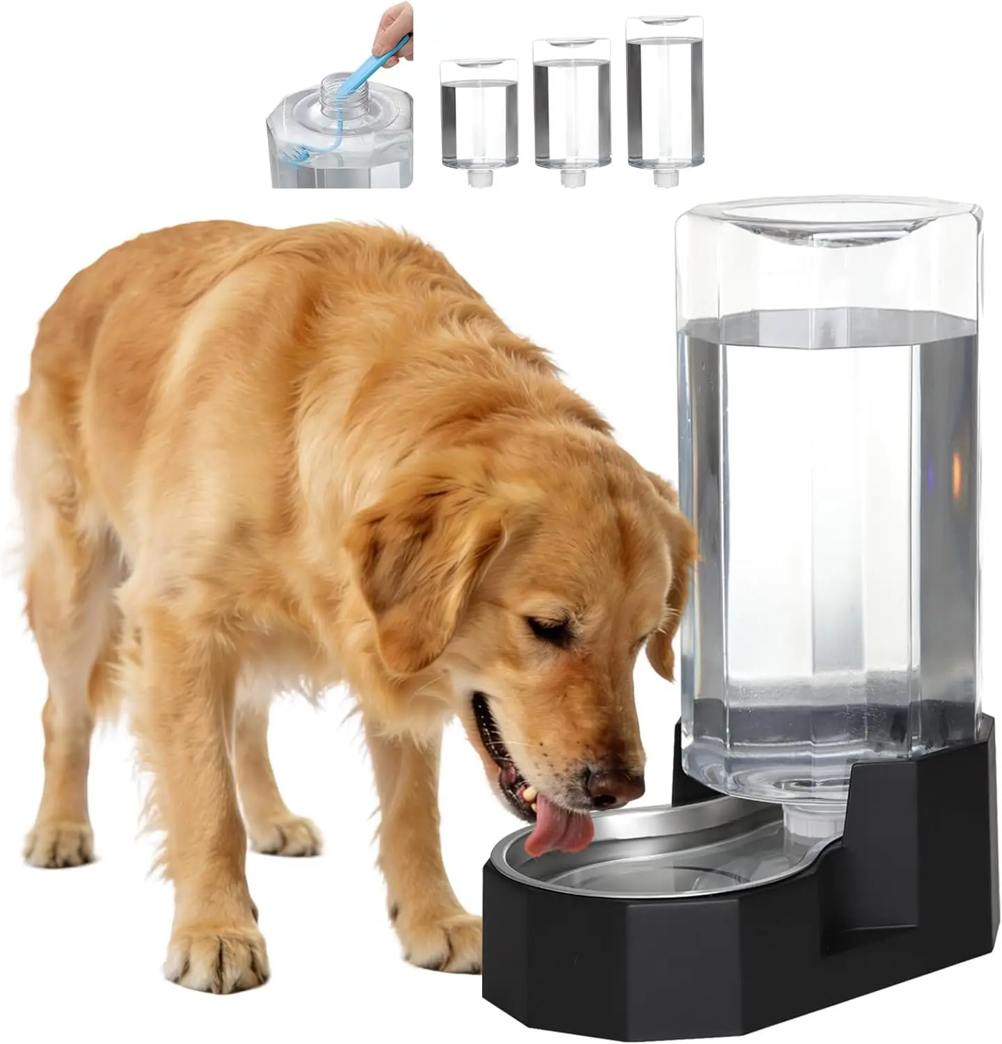 

Large 9L Automatic Pet Water Dispenser with Gravity Design for Multiple Dogs, Good for Spinal Health