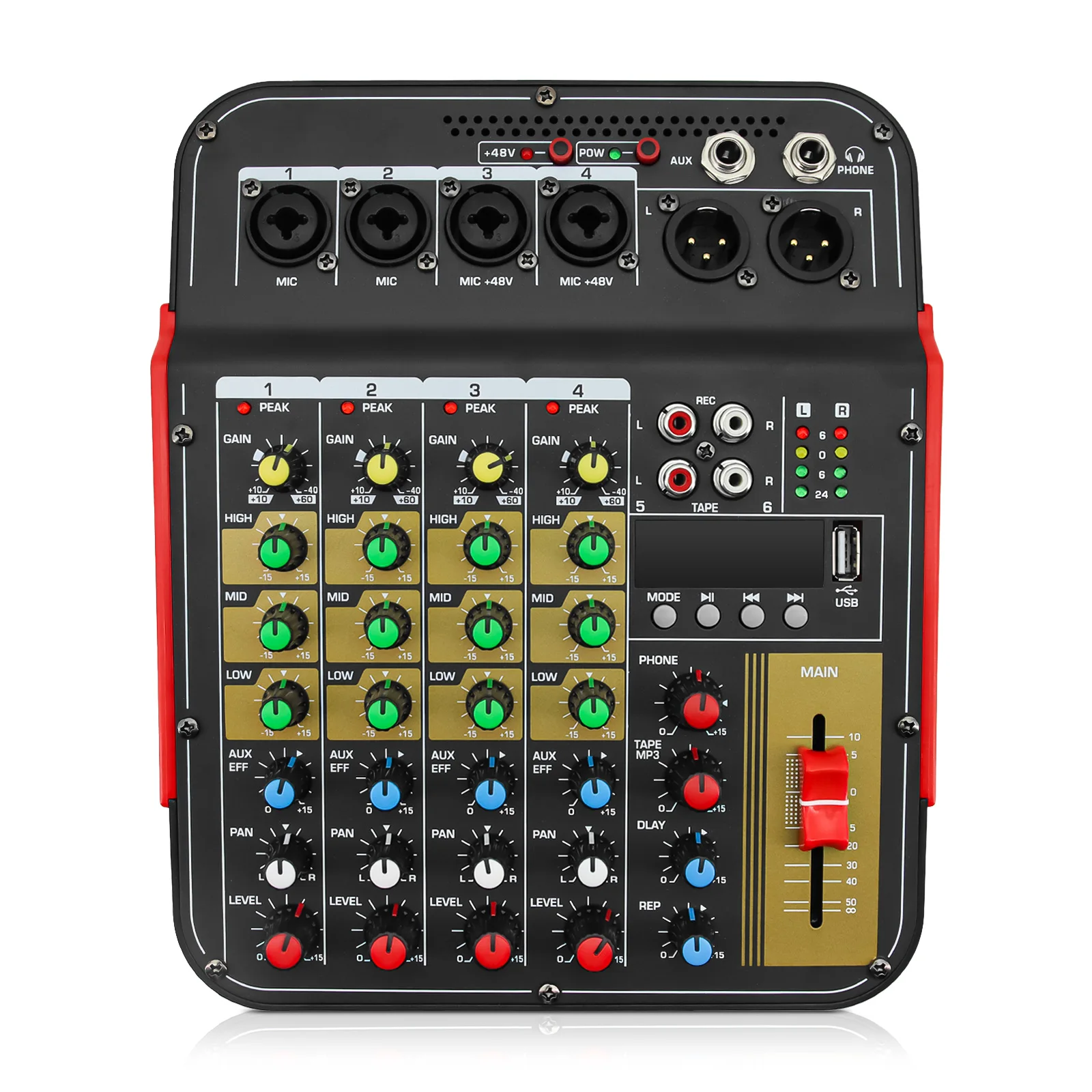 New!!! ** 6-Channel Audio Mixer Outdoor Conference Audio USB Bluetooth-compatible Reverb Audio processor Sing Live with Sound