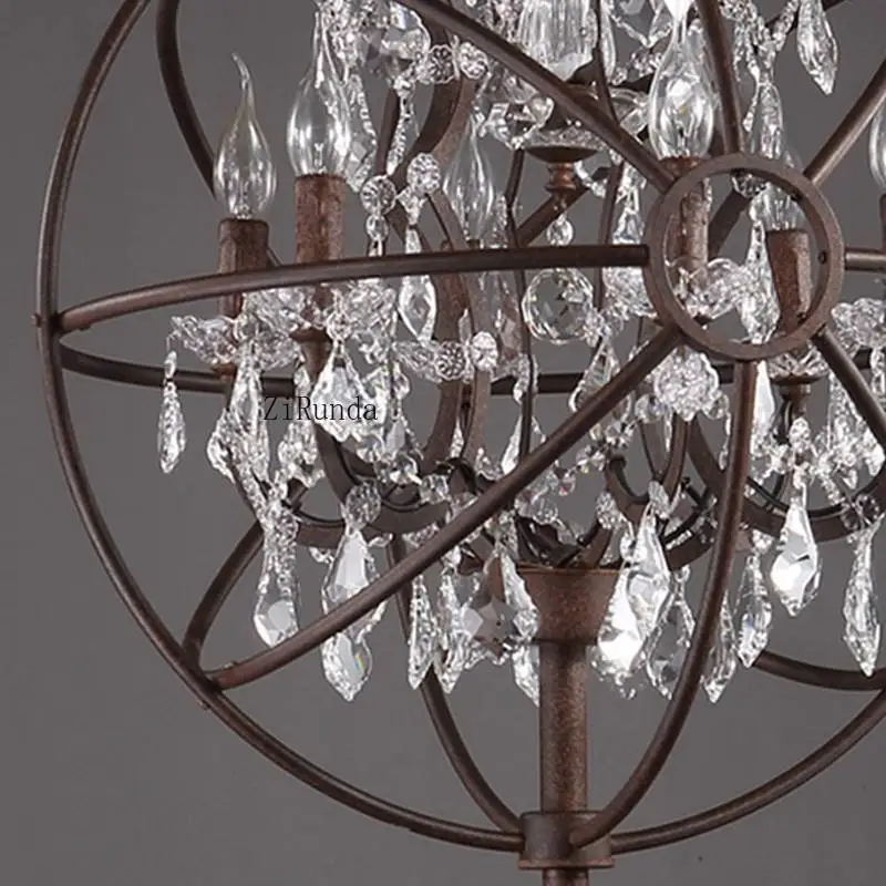 โคมไฟตั้งโต๊ะคริสตัลทรงวงแหวนเหล็กโบราณ สไตล์เรโทร โคมไฟตั้งโต๊ะที่มีเอกลักษณ์เฉพาะตัว