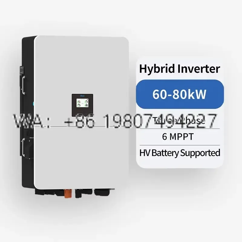 for Deye Hybrid Inverter SUN-60-80K-SG02HP3-EU-EM6 60kw 70kw 75kw 80kw 3 Phase HV Battery Compatible
