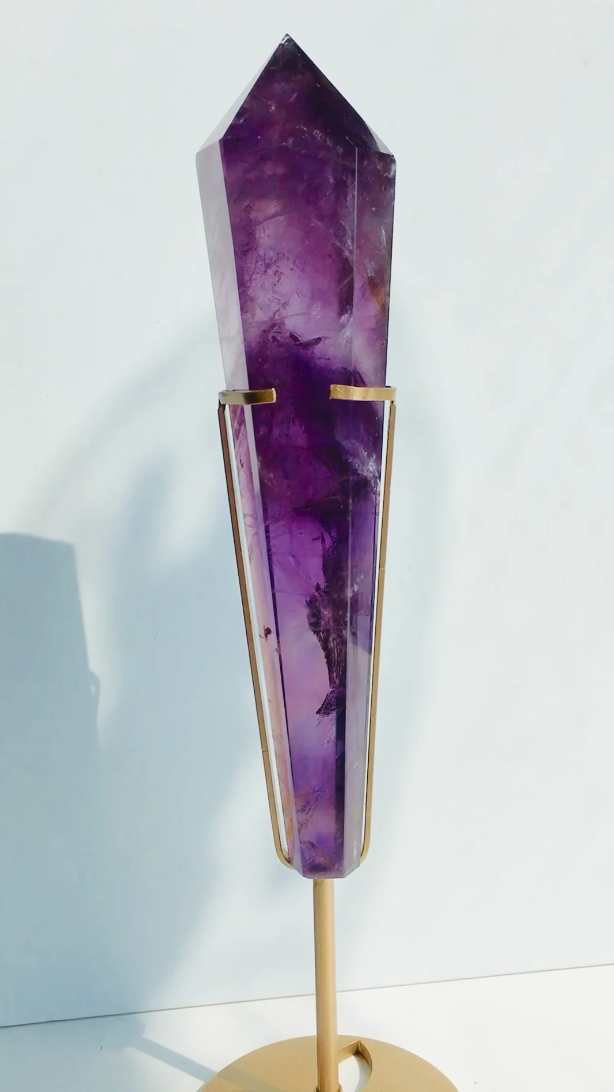 4A Natural Crystal Amethyst Quartz Transparency Wands Purple Healing Stone Hexagonal Prisms  Obelisk Points Home Decor