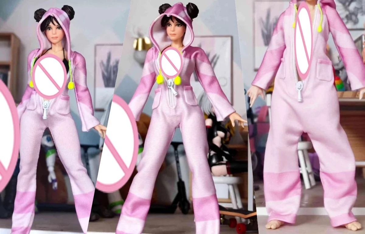 

【Без фигурки】Женский солдатский комбинезон в масштабе 1/12, длинный свитер с капюшоном и молнией для 6-дюймовой модели экшн-фигурки, подходит для Romankey.