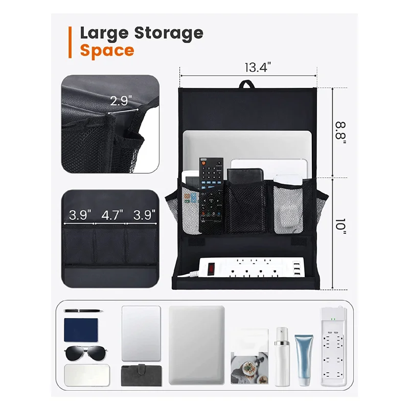 

Прикроватный органайзер для хранения с держателем удлинителя и регулируемыми ремнями, подвесная сумка для кровати для дома, двухъярусная кровать, диван в общежитии