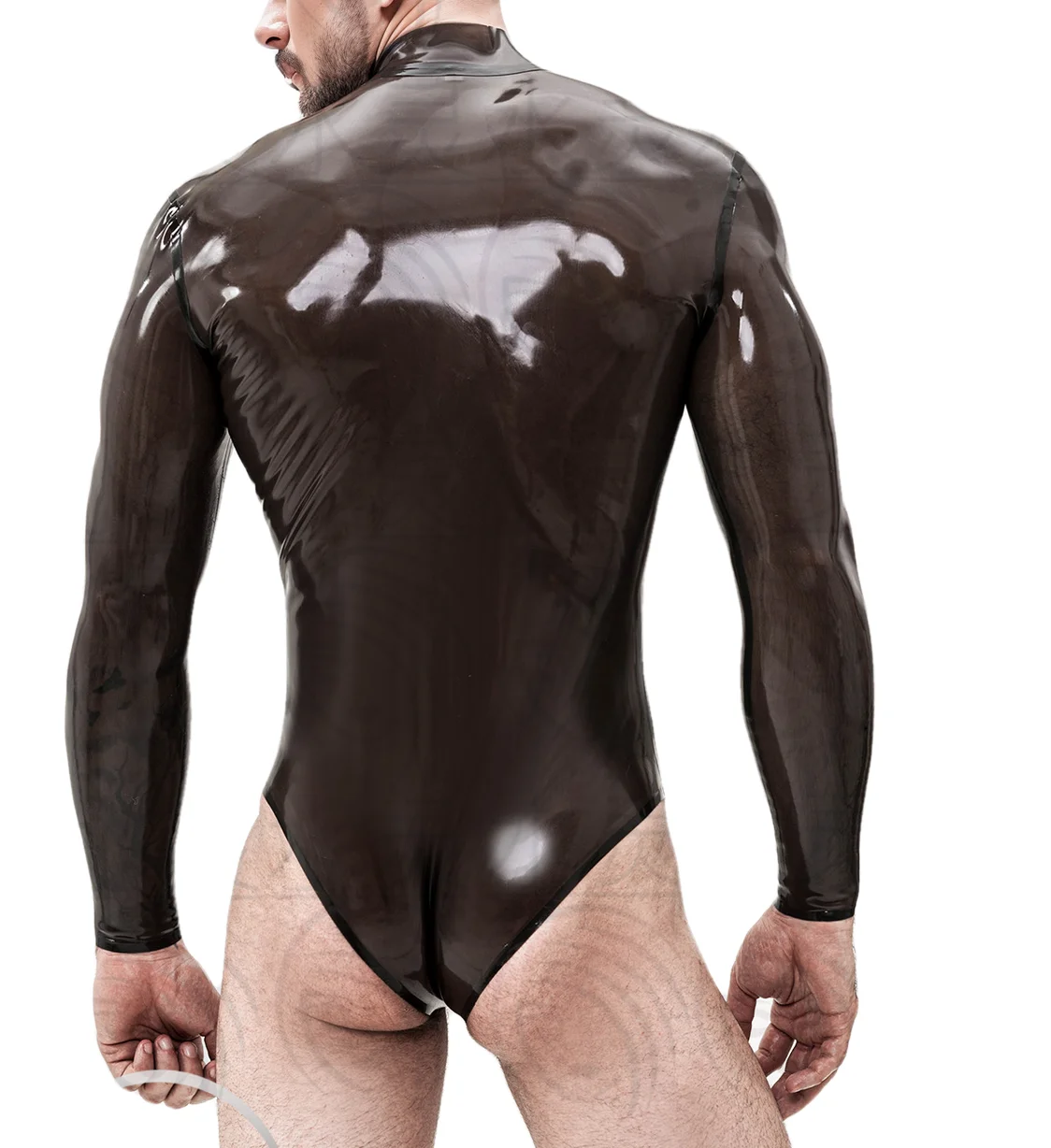 

Men's One-piece Latex Tights Triangular Swimsuit Rubber Jumpsuit