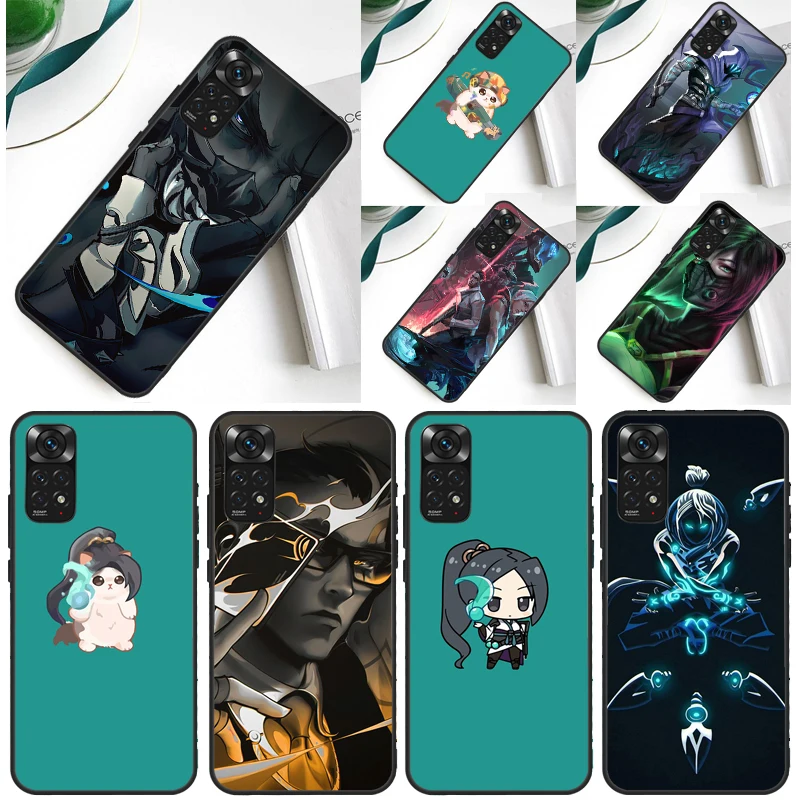 V-Valorant Case For Xiaomi Redmi Note 12 11 10 9 8 Pro 9S 10S 11S 12S Redmi 12C 9A 9C 10A 10C Coque