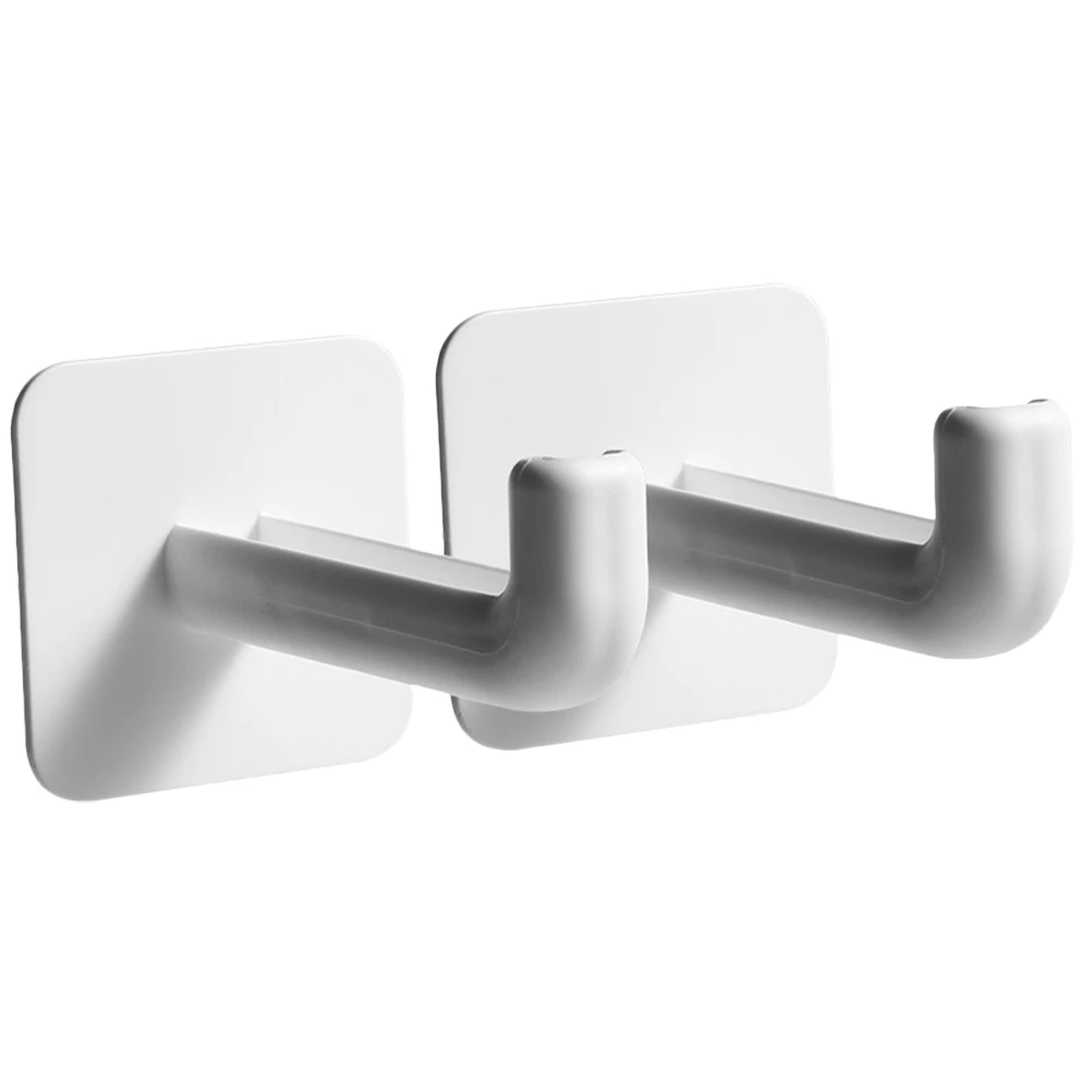 

2Pcs Wall Mount Holder Punch Free Hooks Clothes Hanger Storage Rack White No Drill Strong ABS ganizers Closet Laundry Room