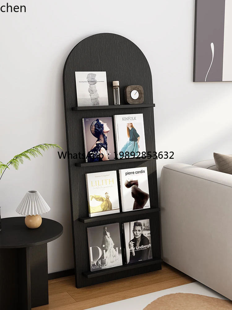 U6 Bookshelf Living Room Book and Newspaper Rack Magazine Floor Display Wall Storage Rack