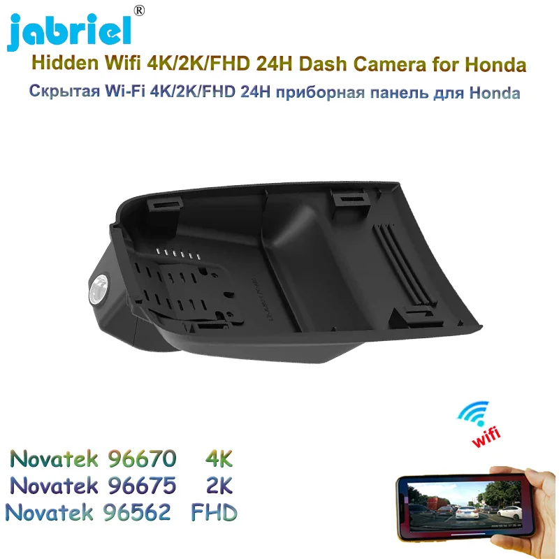 

Jabriel 4K 2K Wifi Dash Cam Video Recorder For Honda CRIDER 180TURBO E-CVT 2019 2020 2021 2160P Ultra HD 2160P Car DVR Camera