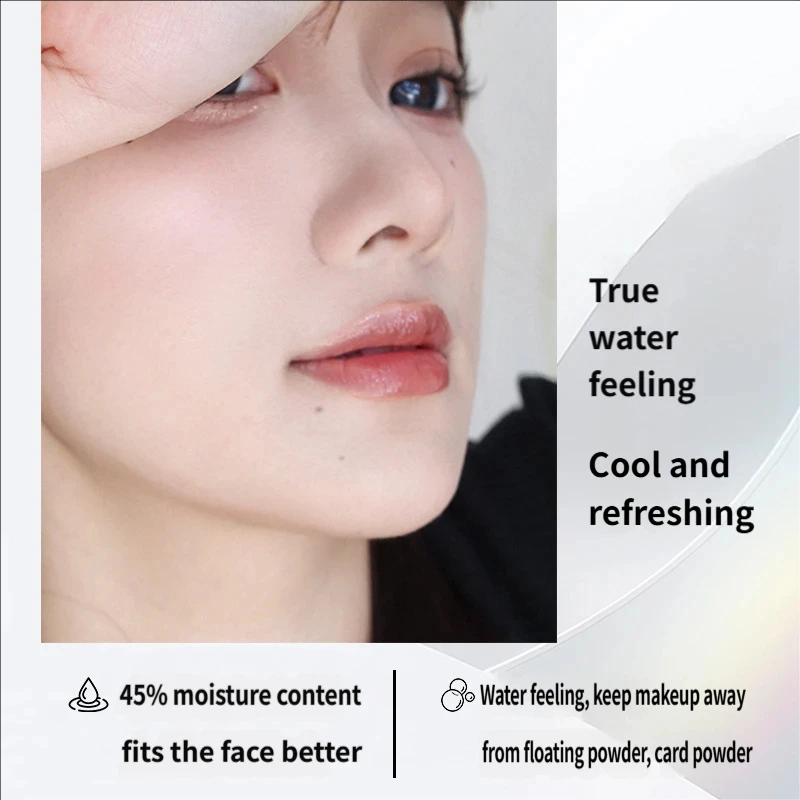 Polvo suelto con agua: fórmula refrescante a presión líquida, hidratante y humectante de poros, establece maquillaje con acabado mate similar a la piel