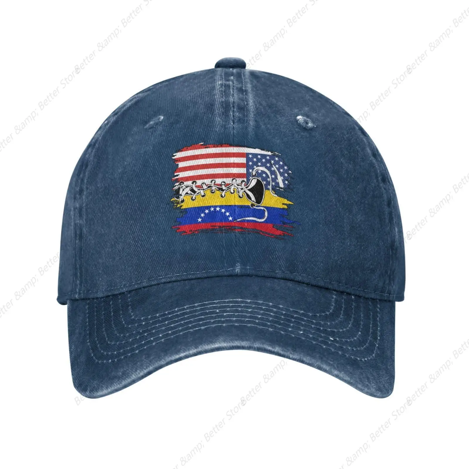 Baseball Cap Vintage America United States Venezuela Venezuelan Flag Classic Casquette Snapback Dad Trucker Flat Bill Brim Hat