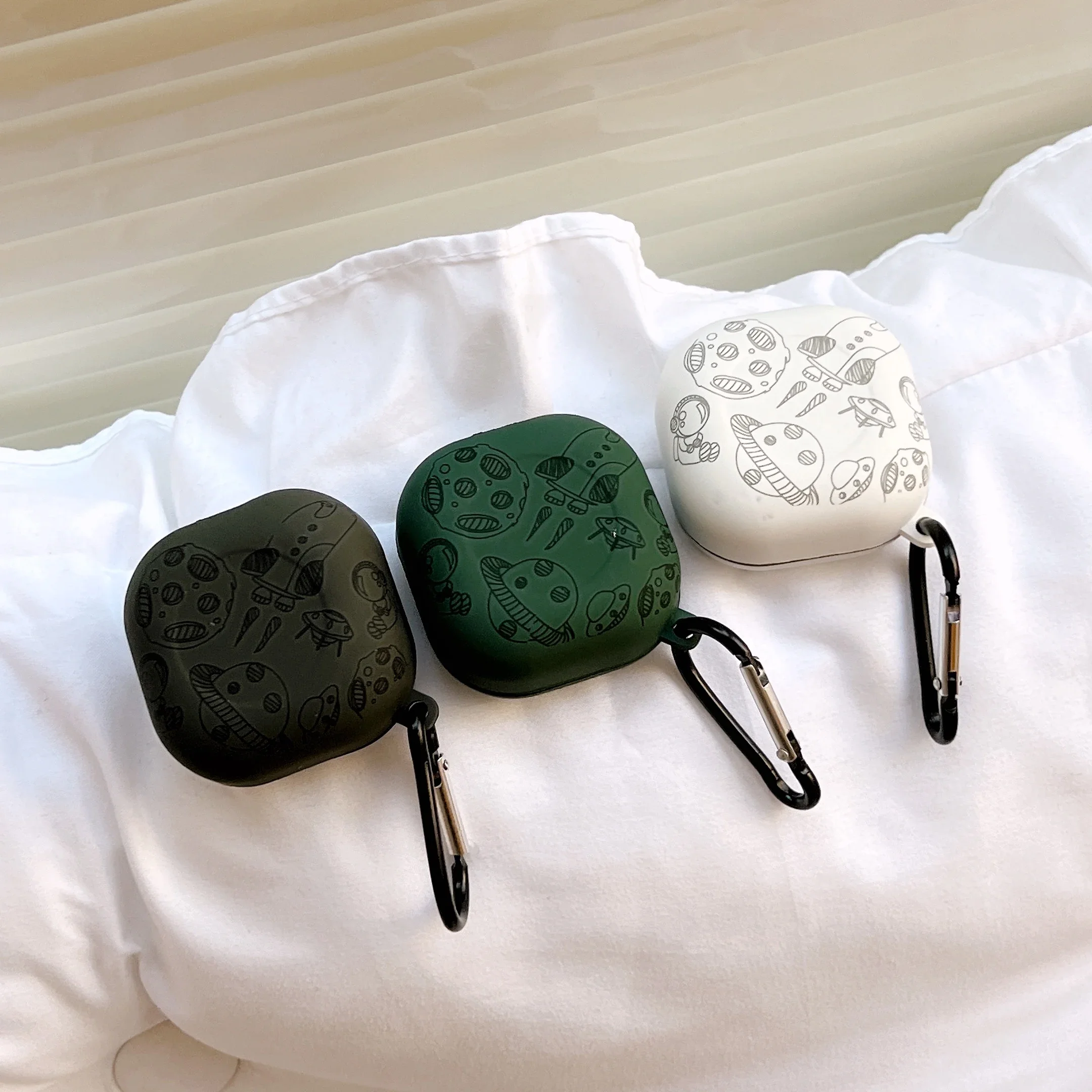 For Samsung Galaxy Buds Live Case soft shell astronaut Crystal stickers Wireless Earphone case For Galaxy Buds pro/Buds2 Cover