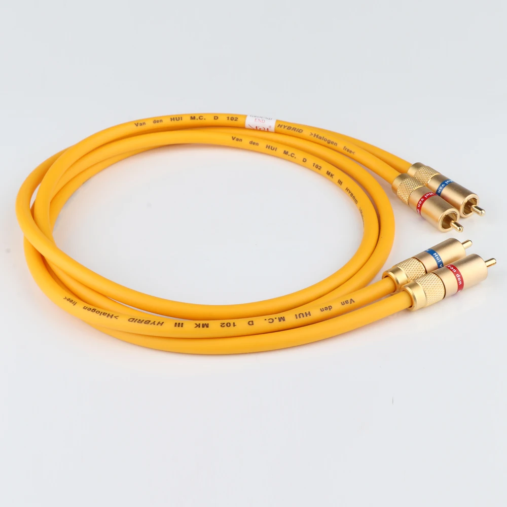 زوج واحد من كابل الصوت Van Den Hul M.C D-102 MK III مع سلك RCA مطلي بالذهب إلى RCA VDH (كابل السائبة في قطعة واحدة بدون موصل RCA #5