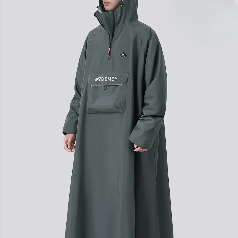 Adult Motorcycle Raincoat Waterproof Hooded Rain Poncho Long Rain Coat for Scooter Ebike Cycling Outdoor Windproof Rainwear