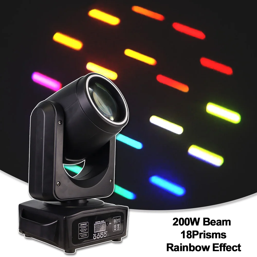 LED مع حلقة RGB تتحرك رئيس ضوء 200 واط شعاع + بقعة + 18 المنشور الدورية + تأثير قوس قزح Dmx ضوء المرحلة تأثير الضوء ديسكو Dj