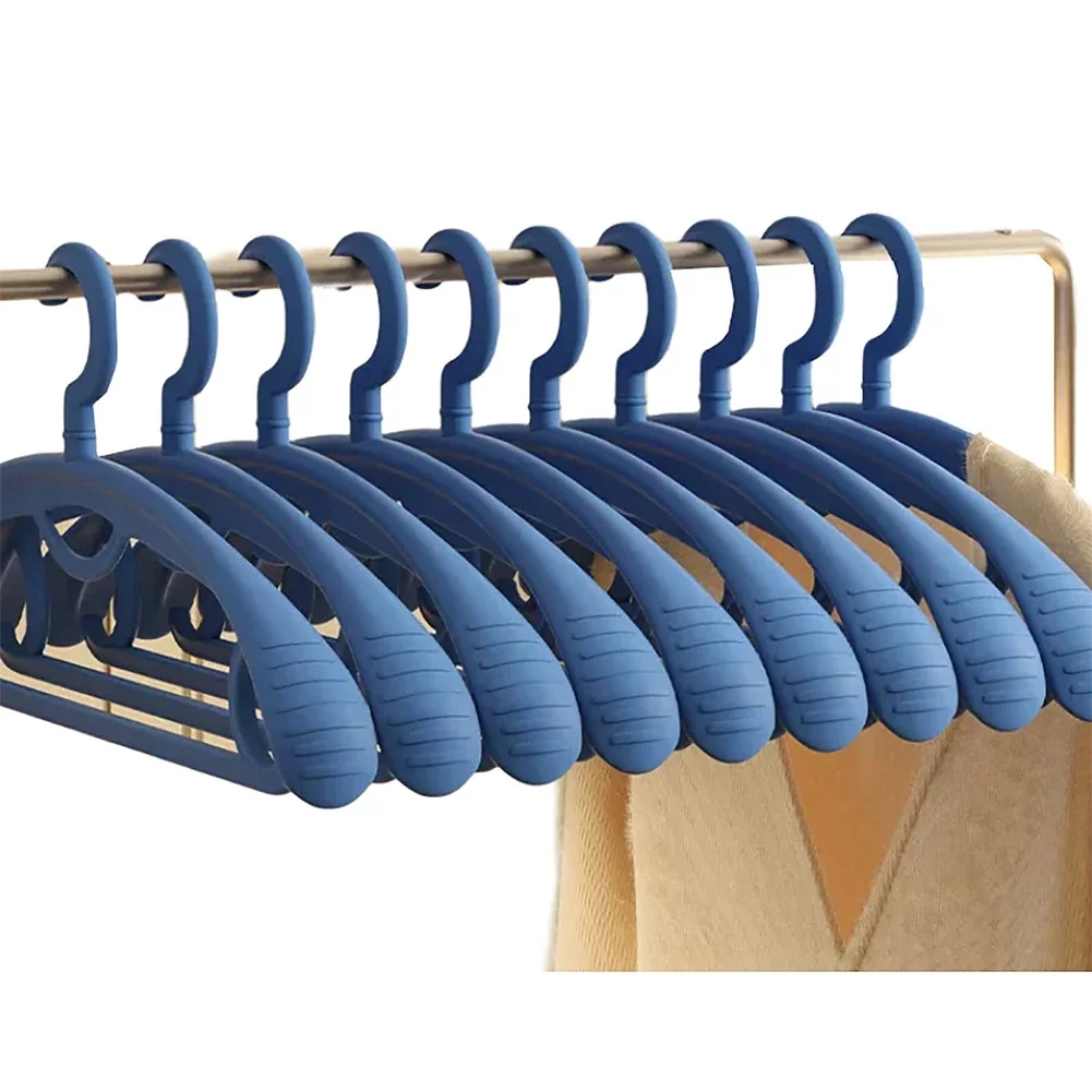 

10Pcs clothes hangers multi-functional wide-shoulder non-slip drying rack thickened clothes drying support plastic rack