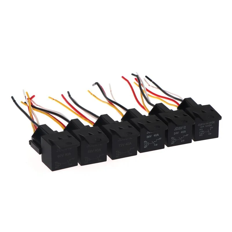 12V-72V 4/5Pin 40A Automotive Relay with Interlocking Socket for Agricultural Truck Van Motorcycle