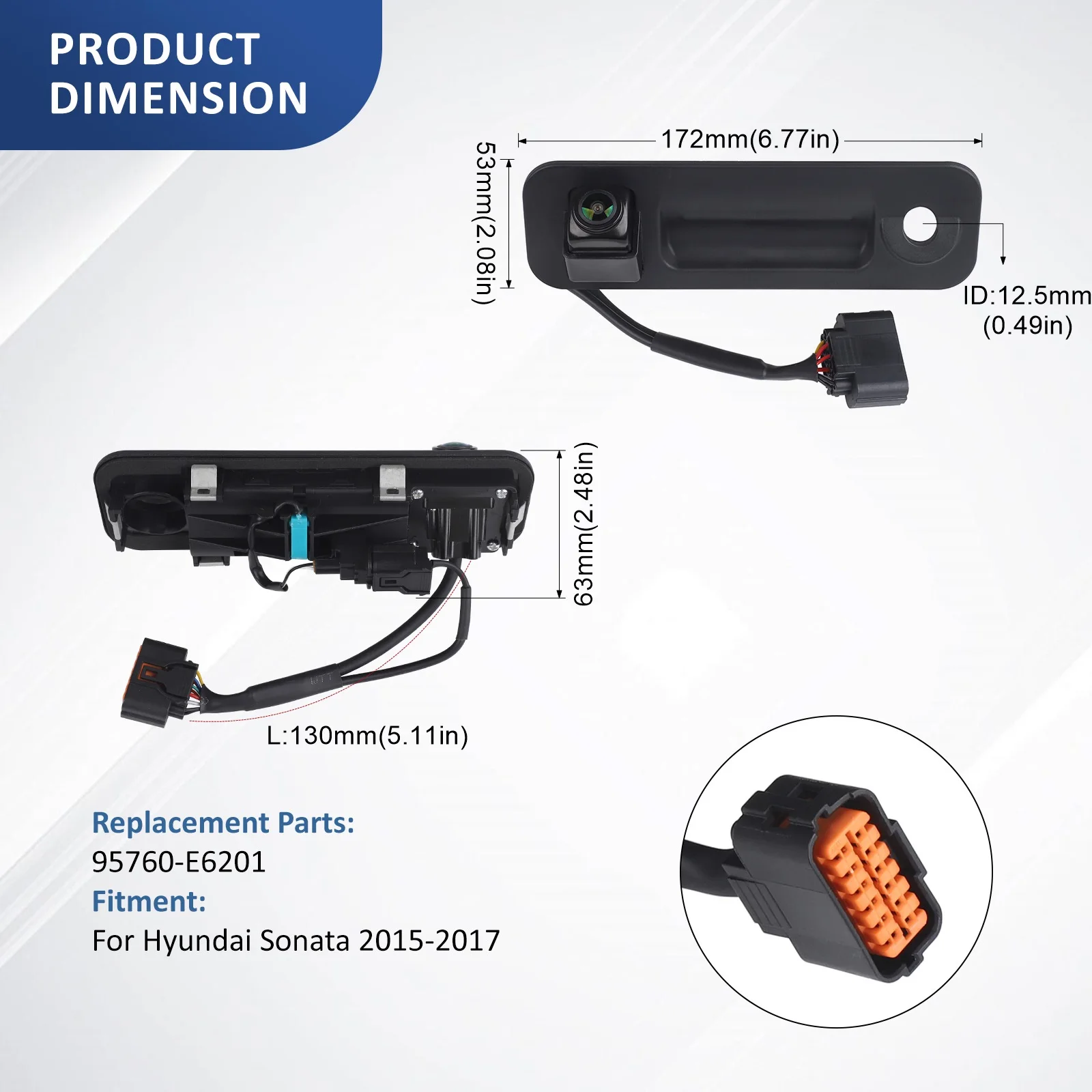 95760-E6201 New Backup Camera for Hyundai Sonata 2015-2017 GreenYi Rear View Reverse Park Assist Camera 95760-C2101 95760-E6200