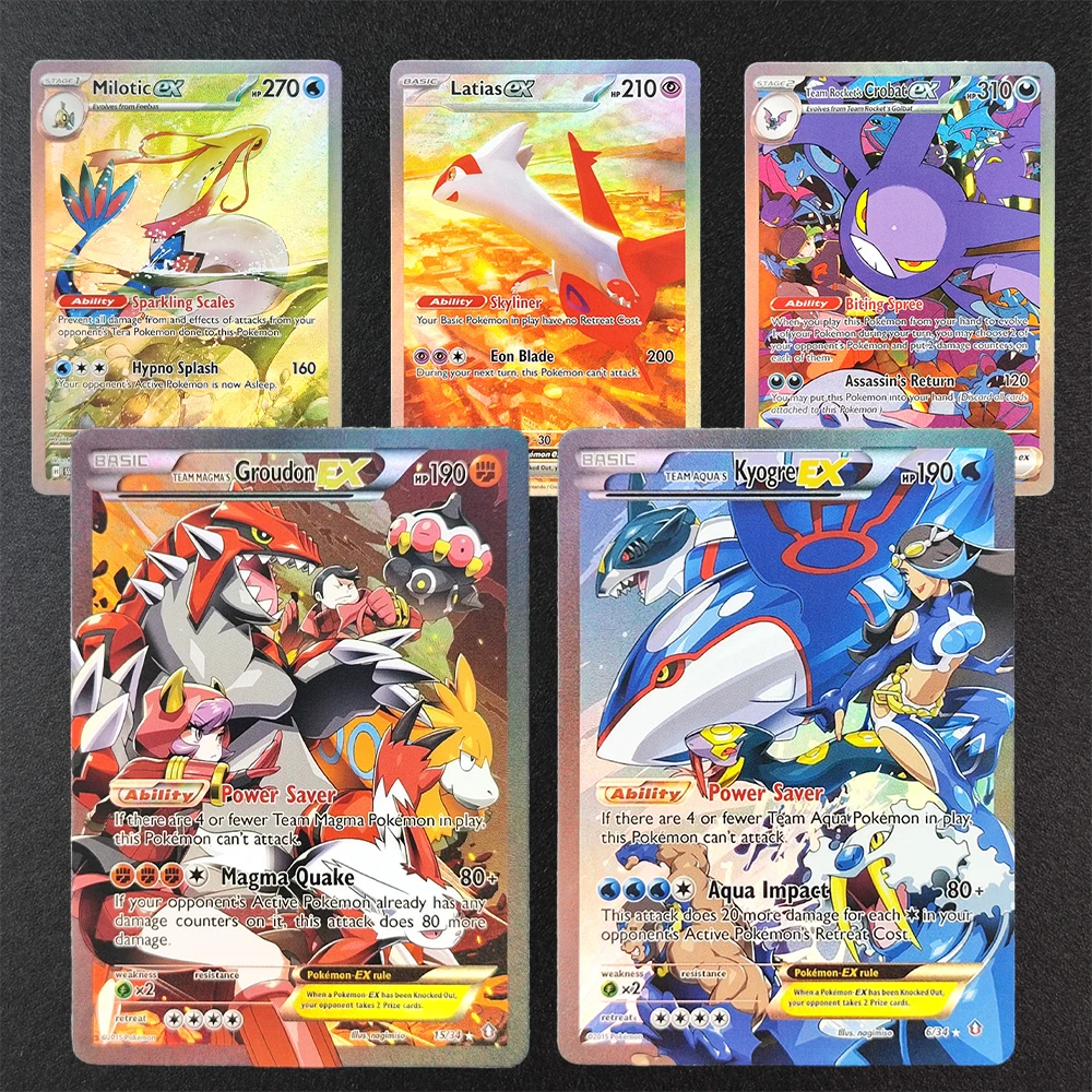 لتقوم بها بنفسك PTCG الإنجليزية كيوغري جودون N's Zoroark Latias Milotic Rocket's Nidoking Mew Greninja Pikachu ex مجموعة لعبة بطاقة فلاش #1