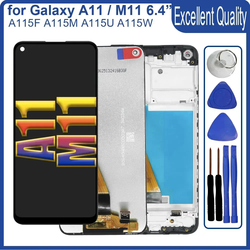 

6.4'' Tested LCD for Samsung Galaxy A11 LCD A115F Display Digitizer Replacement Touch Screen for Samsung M11 M115F LCD Display