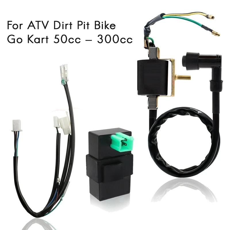 4-Pin CDI Box Ignition Coil Wiring Harness Kit For Quad ATV Dirt Pit Bike Go Kart 50Cc - 300Cc Lifan