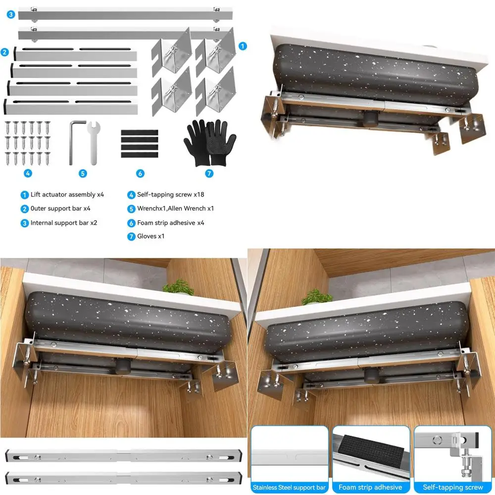 

Кронштейны для встраиваемых раковин и регулируемый комплект опор из нержавеющей стали для кухонных моек 28-39.4