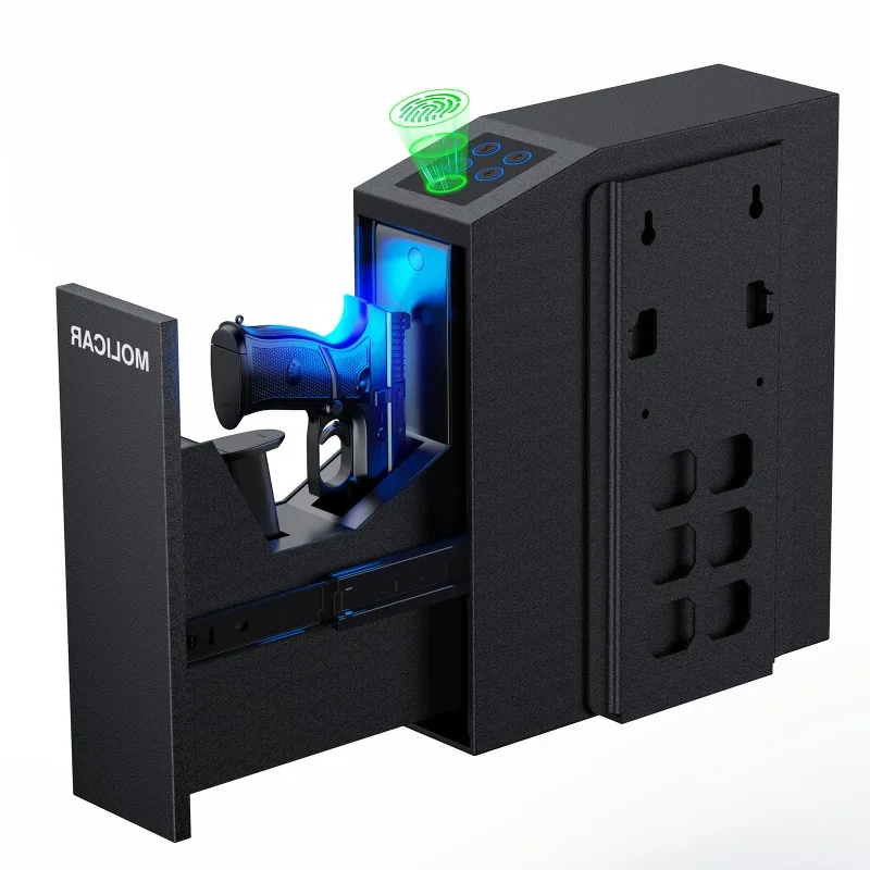 Smart Fingerprint Pistol Safe Box Alloy Steel Anti theft Password Lock Gun Safe for Home Bedside Car Use