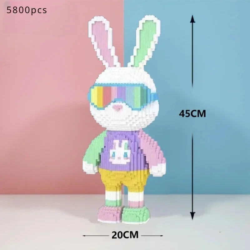 Candy Rabbit conigli colorati e carini Building Blocks Puzzle per adulti ad alta difficoltà per ragazzi e ragazze giocattolo regalo di compleanno