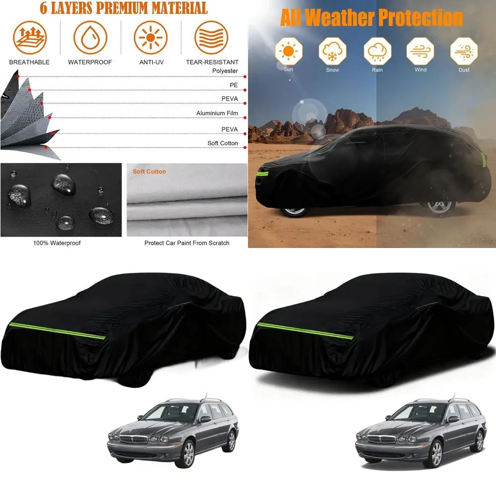 

Всепогодный 6-слойный чехол для автомобиля X-Type 2001-2009 годов с хлопковой подкладкой и дверями на молнии