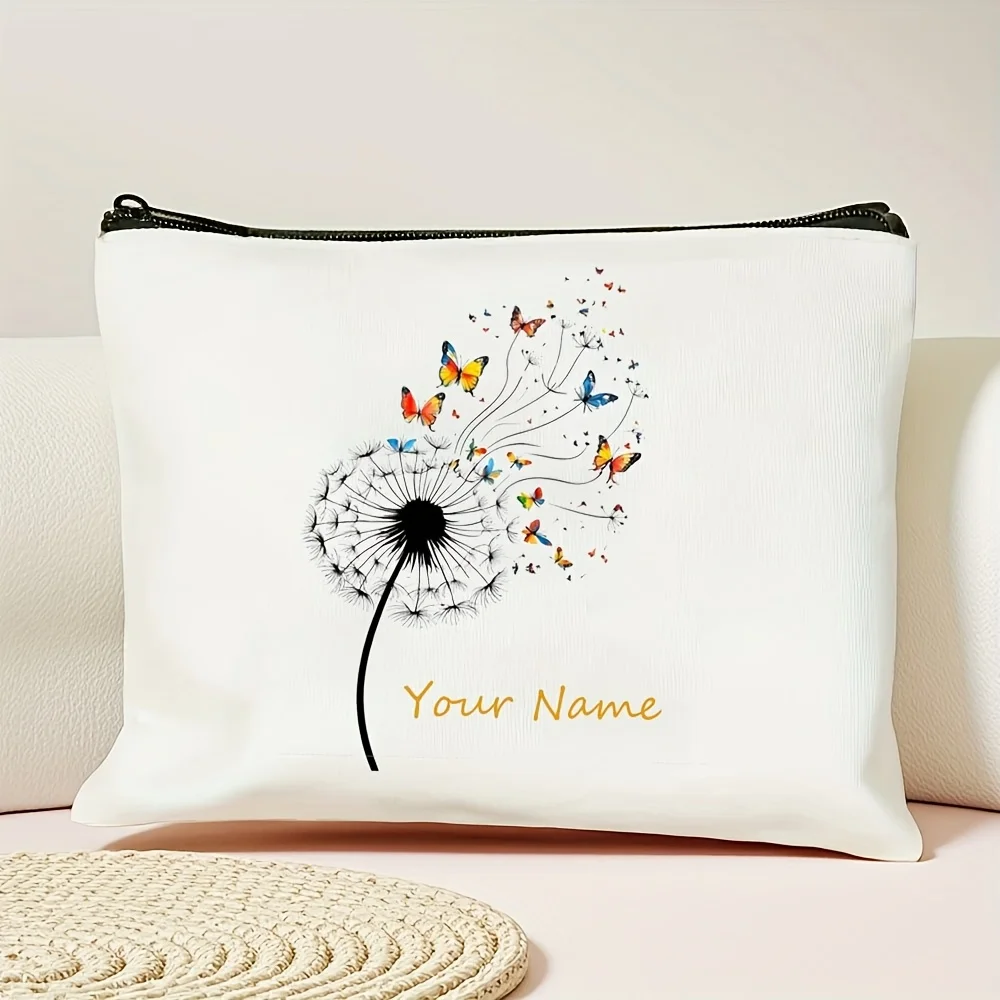 Personalized Custom Name Initials Zipper Pouch Makeup Bag Travel Organizer Birthday Wedding Teacher Gift for Women Gifts
